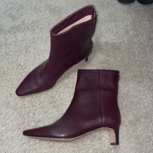 J Crew Maroon Stevie Ankle Boot